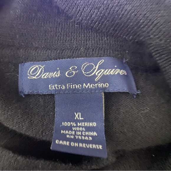 Davis & Squire Mens Extra Fine Merino Wool Knit Sweater - Picture 3 of 3